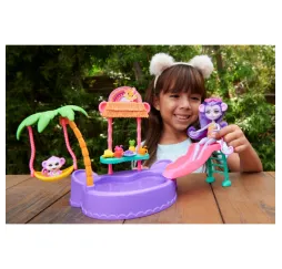 Mattel Zestaw Enchantimals Tropikalny basen + lalka Małpka