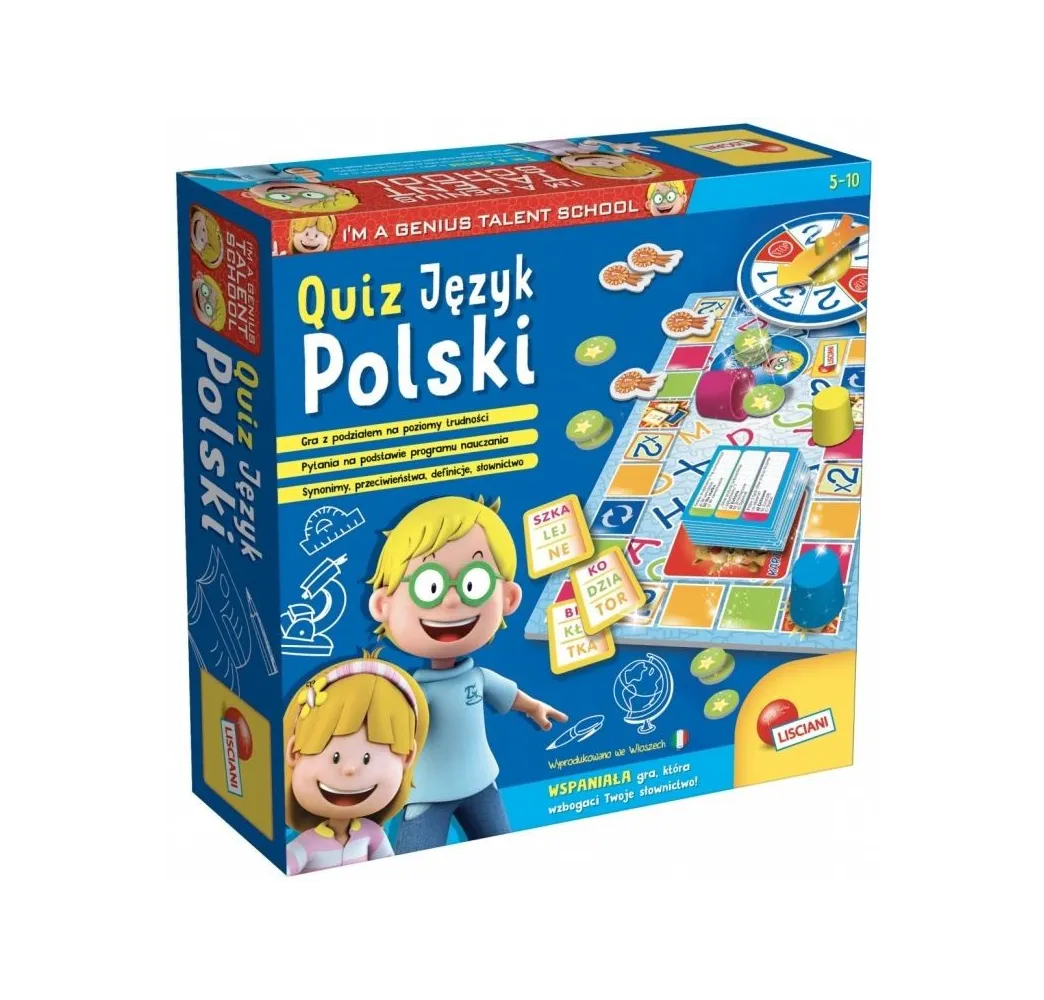 Lisciani Mały Geniusz, Quiz – język polski gra planszowa 5+