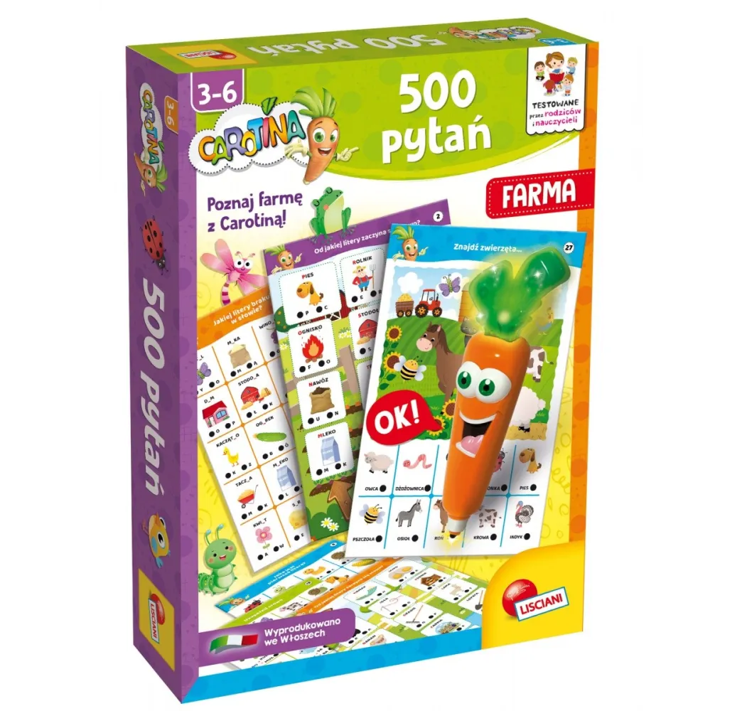 Lisciani Carotina 500 pytań Farma – gra edukacyjna dla dzieci