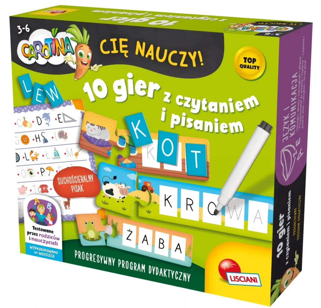 Carotina 10 gier z czytaniem i pisaniem Lisciani