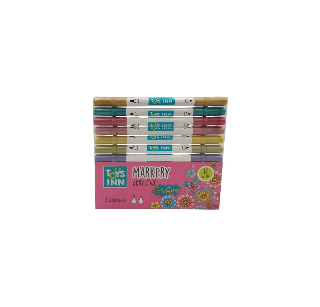 Stnux markery akrylowe metaliczne 12 kolorów – artykuły szkolne