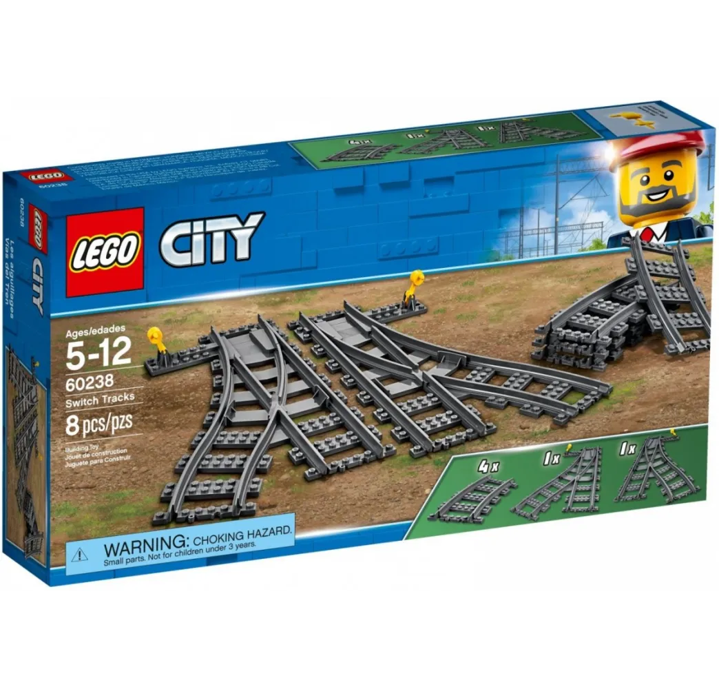 LEGO City Zwrotnice – klocki konstrukcyjne dla dzieci 5+