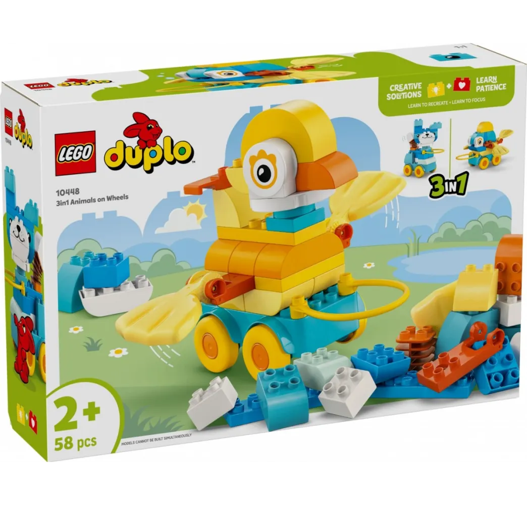 LEGO DUPLO Zwierzątka na kółkach – klocki edukacyjne dla malucha
