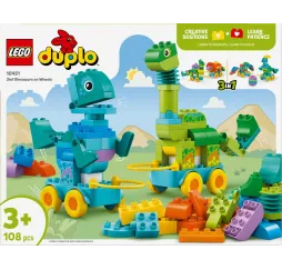 LEGO DUPLO Dinozaury na kółkach – klocki edukacyjne dla dzieci