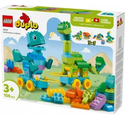 LEGO DUPLO Dinozaury na kółkach – klocki edukacyjne dla dzieci