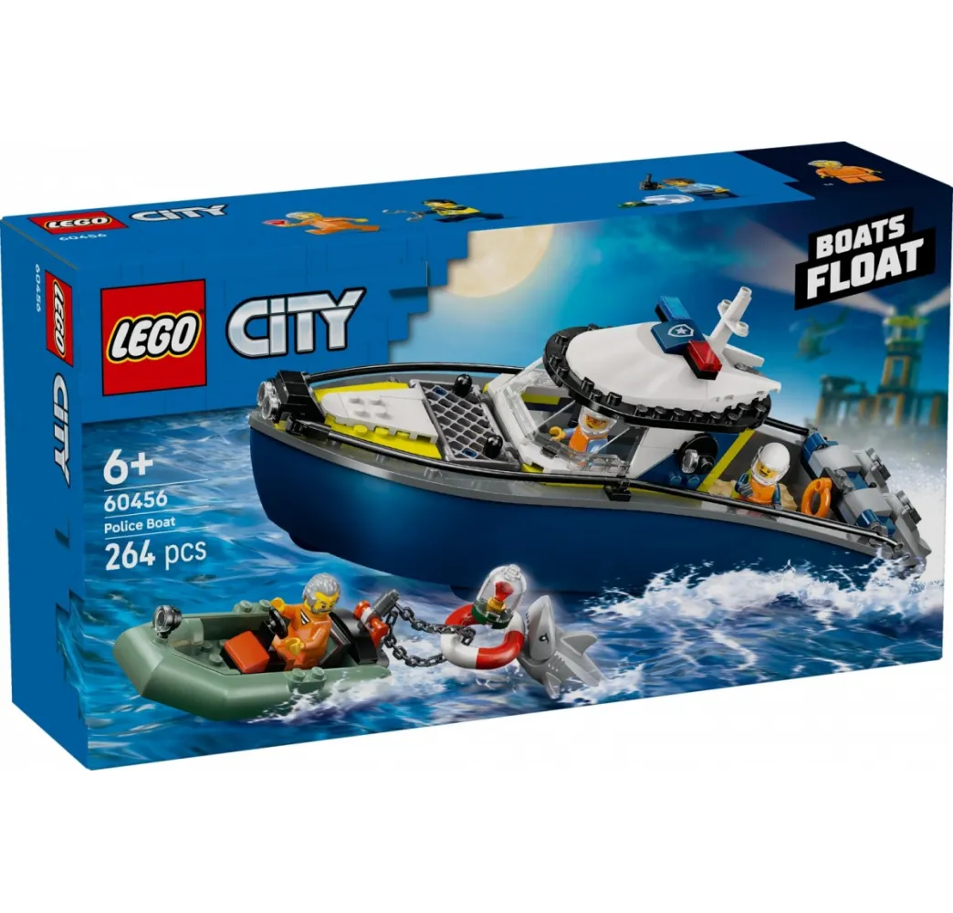 LEGO City Pościg łodzią policyjną – klocki konstrukcyjne 6+