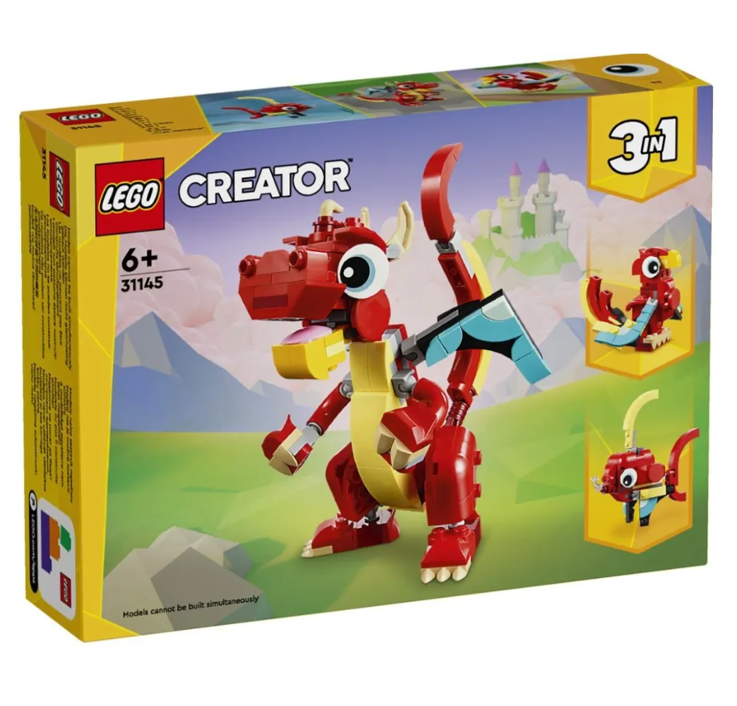 LEGO Creator Czerwony smok – klocki konstrukcyjne dla dzieci 6+