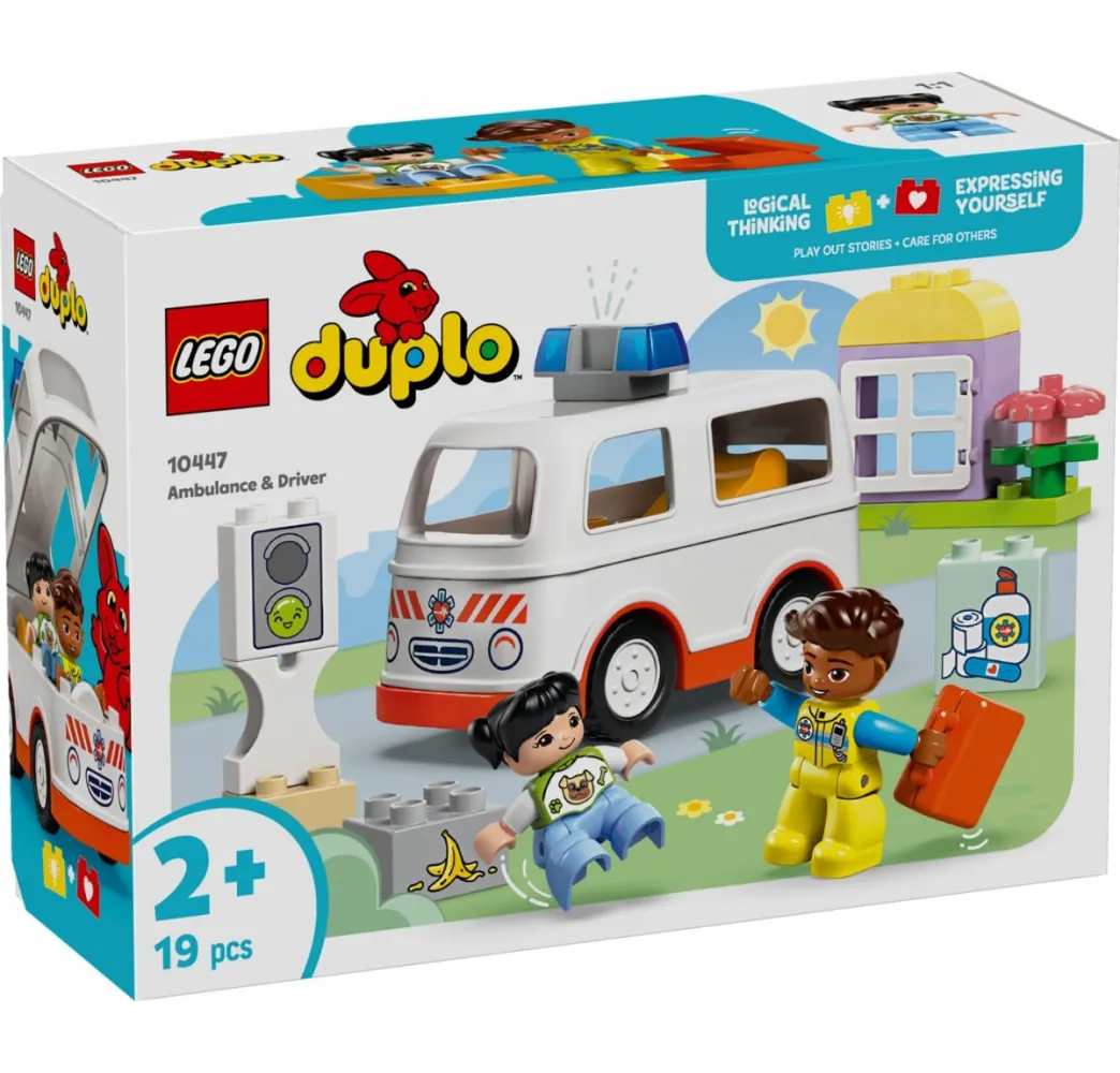 LEGO DUPLO Karetka z kierowcą – klocki konstrukcyjne dla malucha