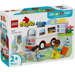LEGO DUPLO Karetka z kierowcą – klocki konstrukcyjne dla malucha
