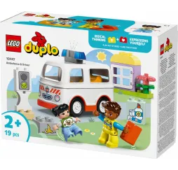 LEGO DUPLO Karetka z kierowcą – klocki konstrukcyjne dla malucha