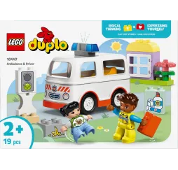 LEGO DUPLO Karetka z kierowcą – klocki konstrukcyjne dla malucha