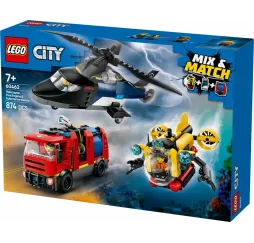 LEGO City helikopter, wóz strażacki i łódź – klocki konstrukcyjne