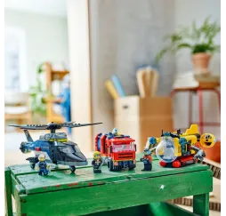 LEGO City helikopter, wóz strażacki i łódź – klocki konstrukcyjne