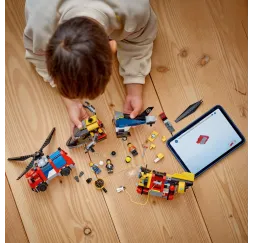 LEGO City helikopter, wóz strażacki i łódź – klocki konstrukcyjne