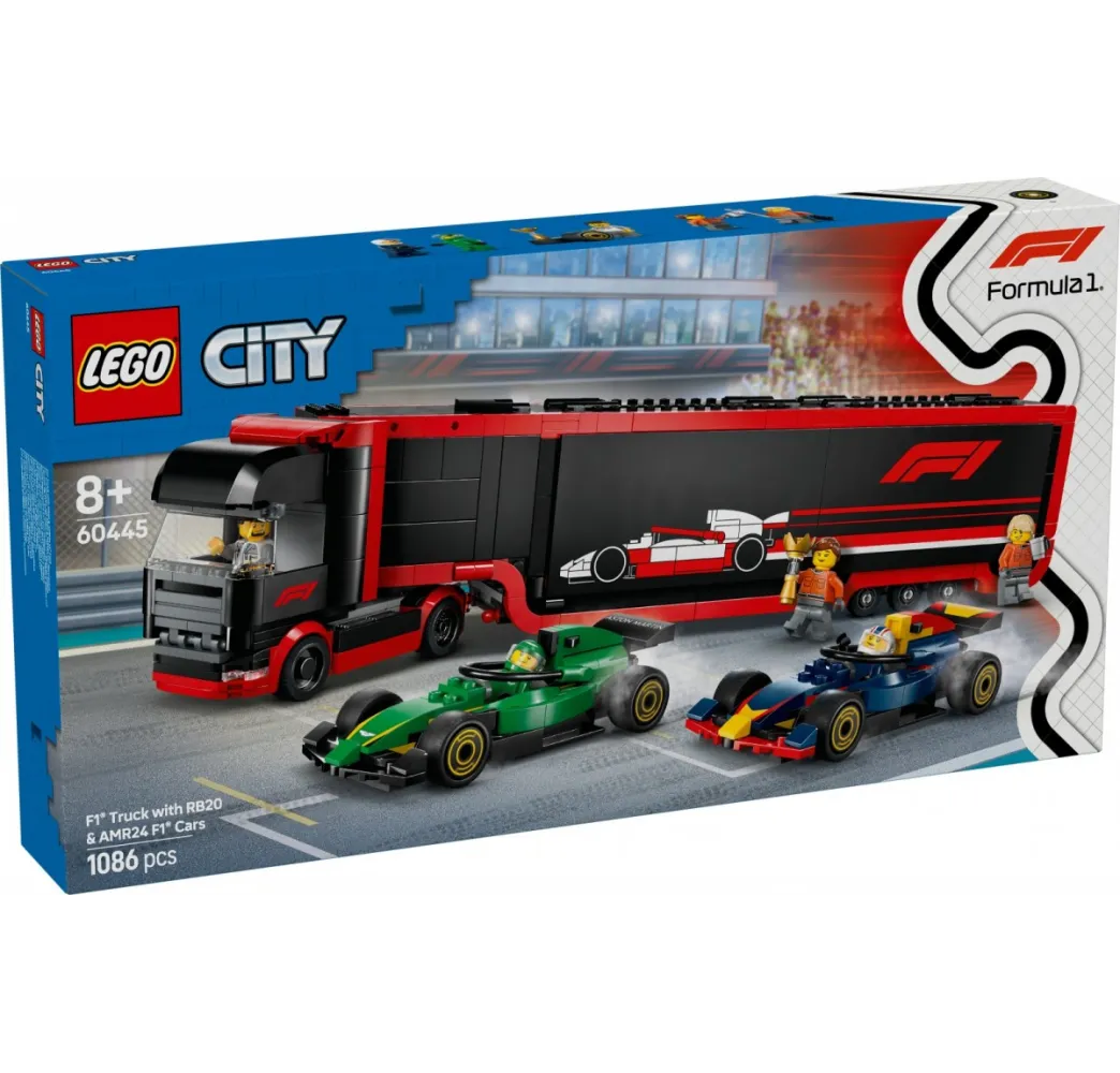 LEGO City F1 Ciężarówka z bolidami – klocki konstrukcyjne 8+