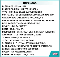 Cobi HMS Hood 2613 el. – klocki konstrukcyjne dla 10+