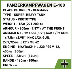 Cobi Klocki Panzerkampfwagen E-100 – klocki konstrukcyjne dla dzieci