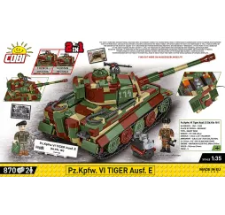Cobi Tiger Ausf. E – klocki konstrukcyjne 870 el. dla dzieci 9+