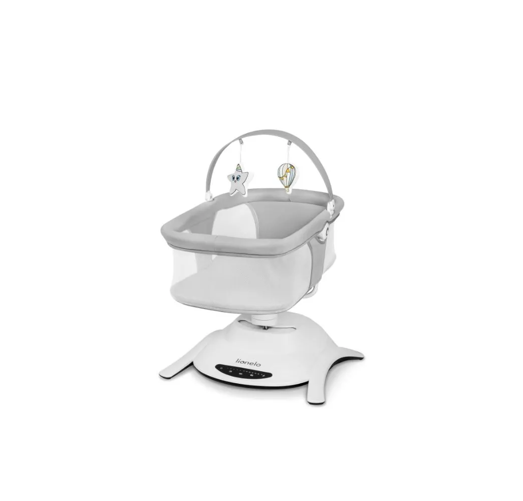 Kołyska bujaczek Bella Set Lionelo szary dla niemowląt