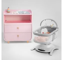 Kołyska bujaczek Bella Set Lionelo szary dla niemowląt