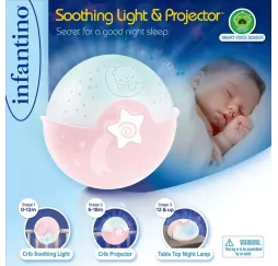 B-kids Projektor 2w1 Infantino różowy – lampka nocna dla dzieci