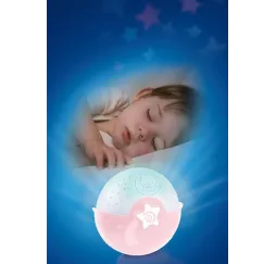 B-kids Projektor 2w1 Infantino różowy – lampka nocna dla dzieci