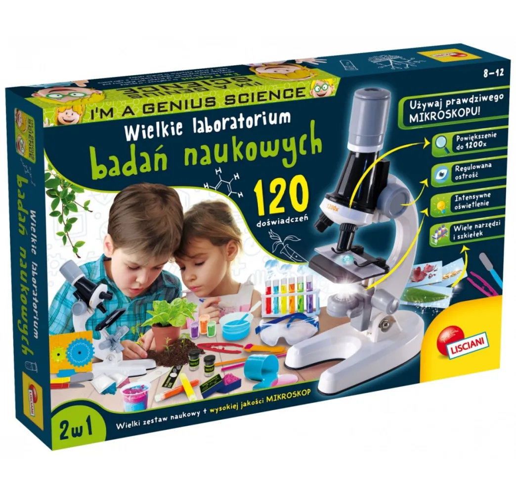 I'm A Genius Wielkie laboratorium 120 doświadczeń – zestaw naukowy Lisciani