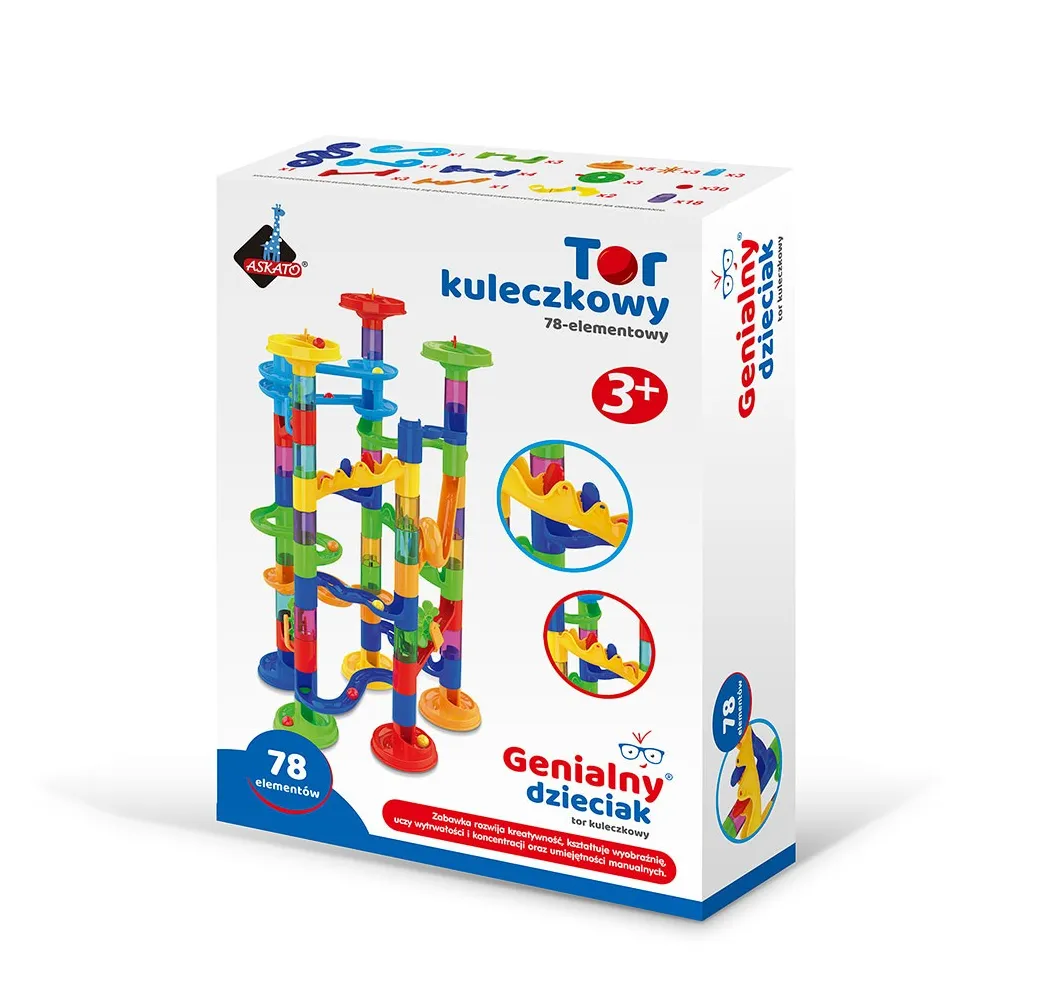 Askato Tor kuleczkowy 78 el. – klocki konstrukcyjne 3+