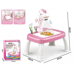 Projektor jednorożec Madej – stolik kreatywny dla dziewczynek 3+