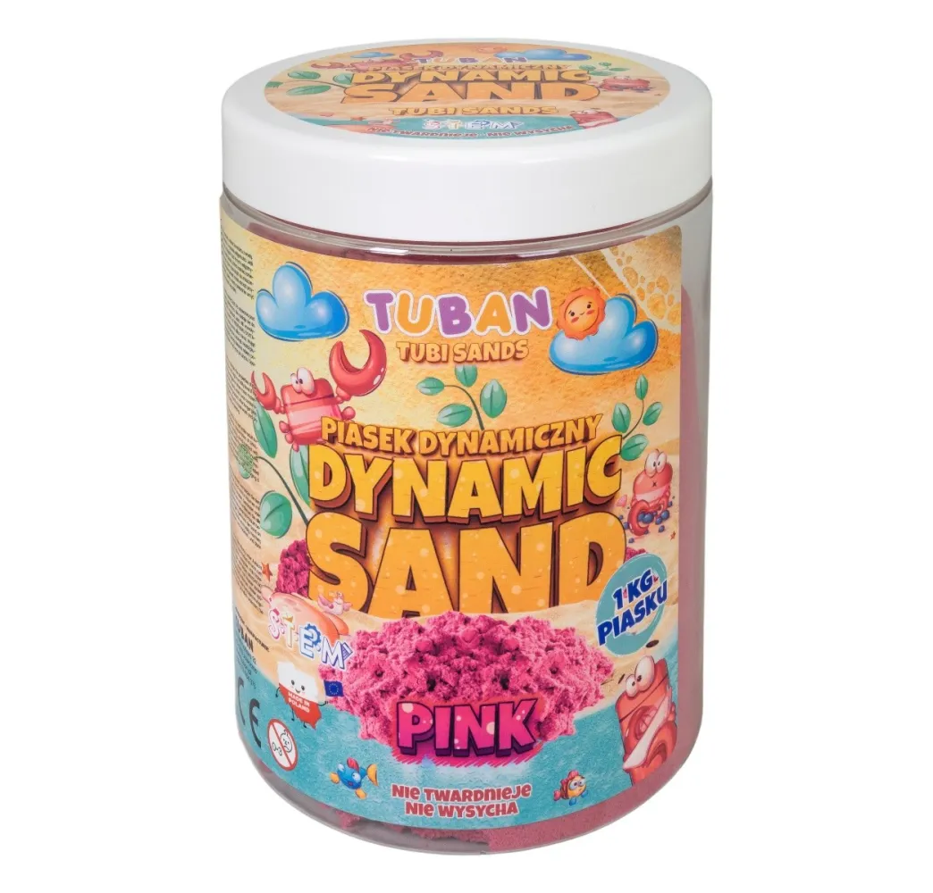 Tuban Piasek dynamiczny różowy 1kg – zabawka kreatywna 3+