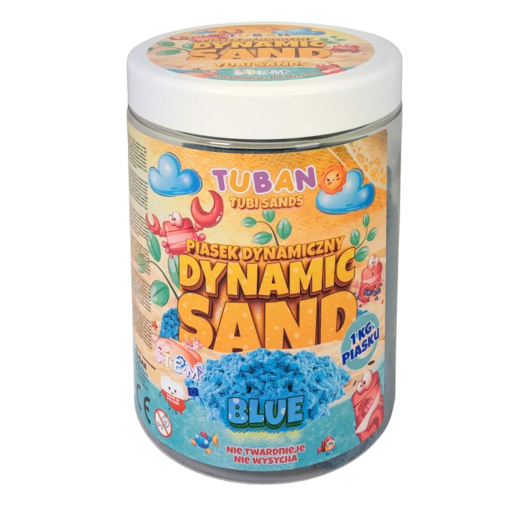 Tuban Piasek dynamiczny niebieski 1kg – zabawka kreatywna