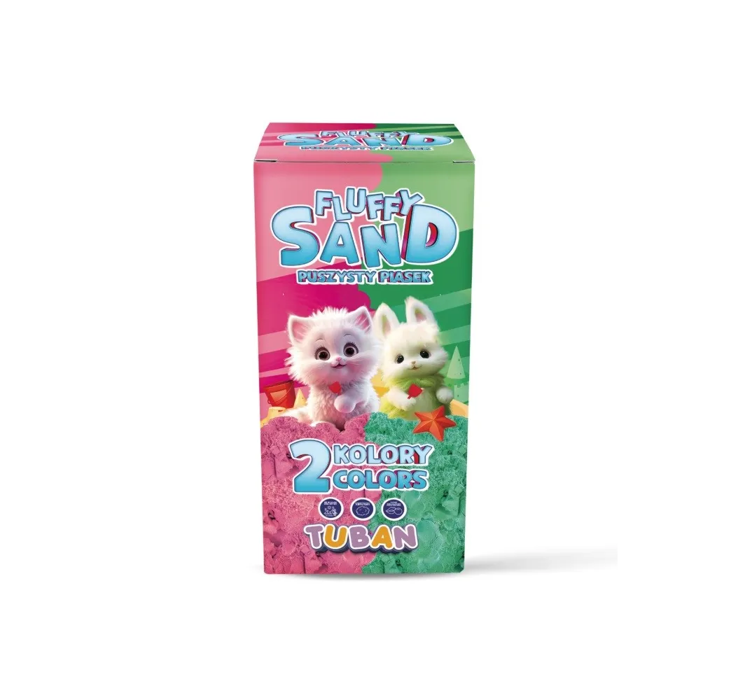 Tuban Piasek Fluffy różowy i zielony – zestaw kreatywny dla dzieci