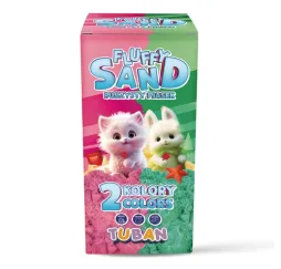 Tuban Piasek Fluffy różowy i zielony – zestaw kreatywny dla dzieci