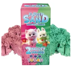 Tuban Piasek Fluffy różowy i zielony – zestaw kreatywny dla dzieci