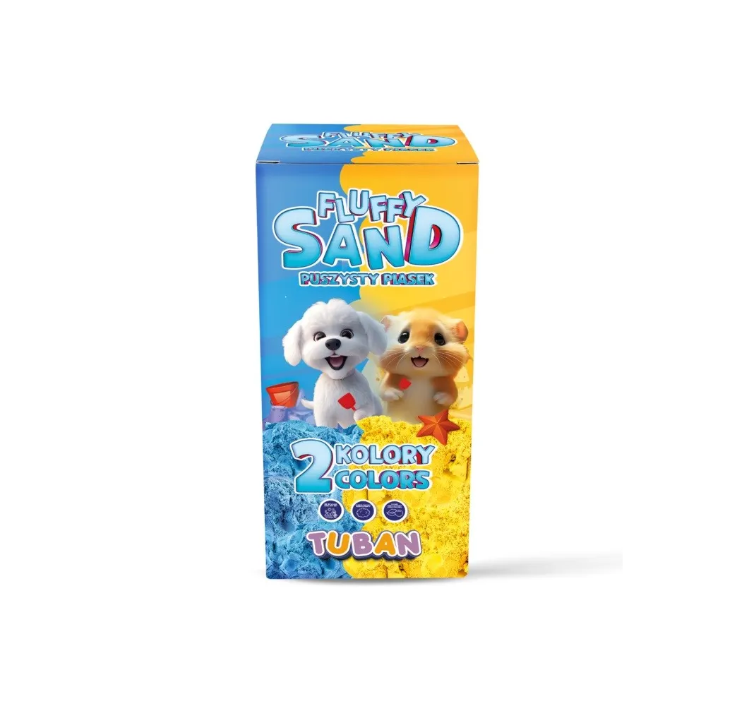Tuban Piasek Fluffy niebieski i żółty – zestaw kreatywny 3+
