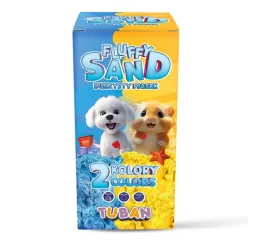 Tuban Piasek Fluffy niebieski i żółty – zestaw kreatywny 3+