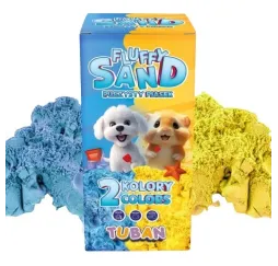 Tuban Piasek Fluffy niebieski i żółty – zestaw kreatywny 3+
