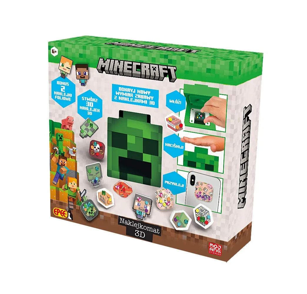 Epee Naklejkomat 3D Minecraft zestaw kreatywny dla dzieci