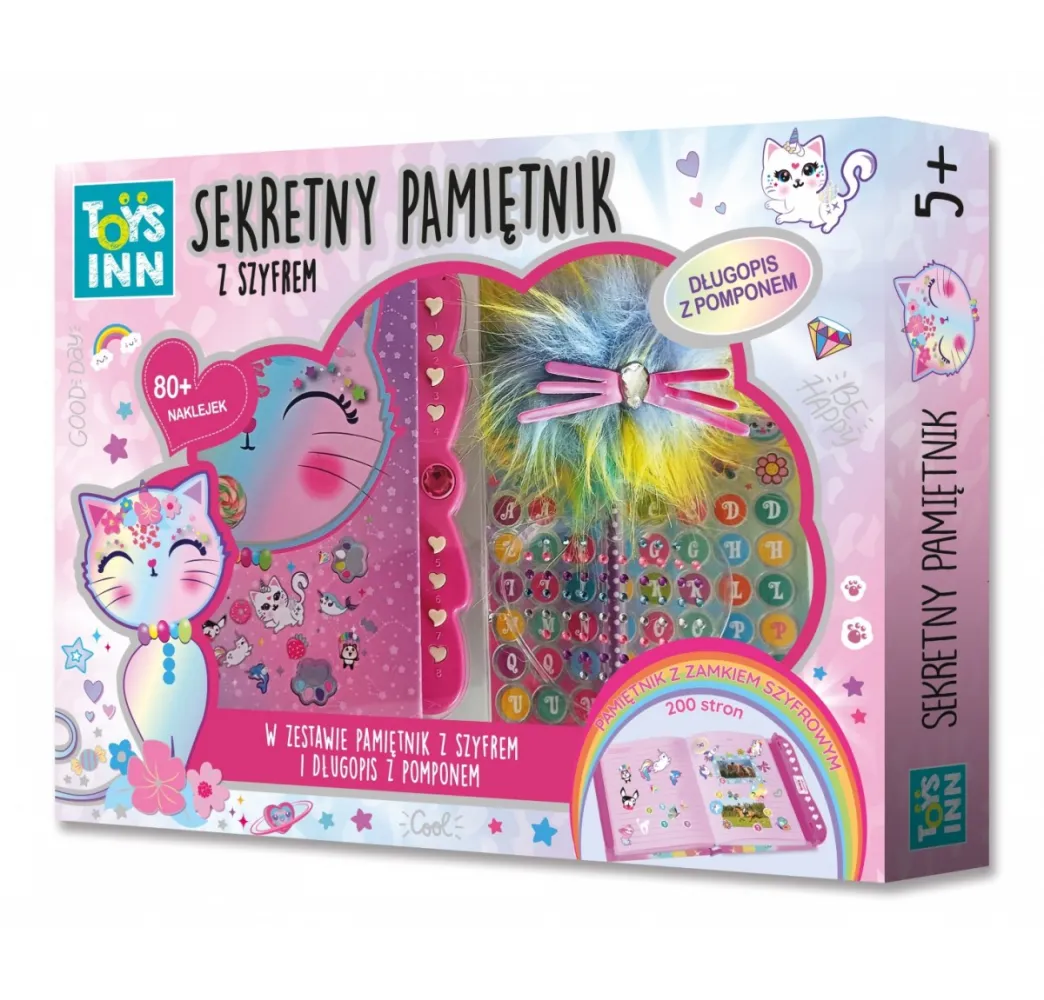 Stnux Pamiętnik z szyfrem Kotek – artykuły szkolne dla dziewczynek