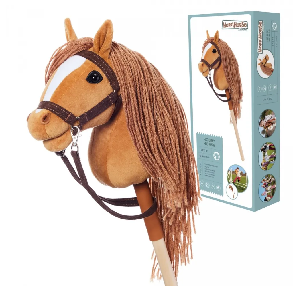 Koń na kiju Hobby Horse HOPPIHORSE A4 brązowy – Tootiny Pluszak