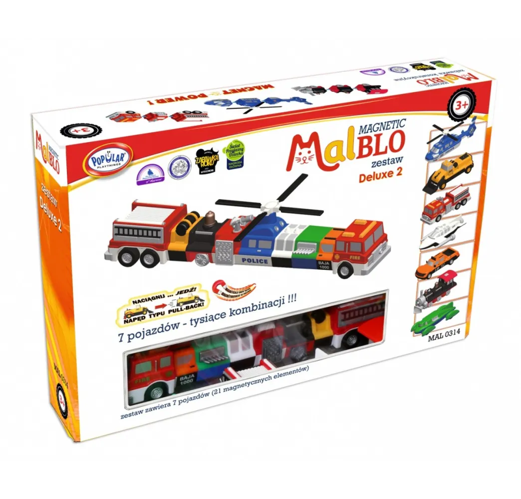 Malik Malblo Magnetyczne pojazdy delux 2 – zabawka 3+