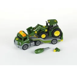 Klein Traktor John Deere do skręcania z lawetą dla 3-latka