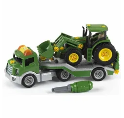 Klein Traktor John Deere do skręcania z lawetą dla 3-latka