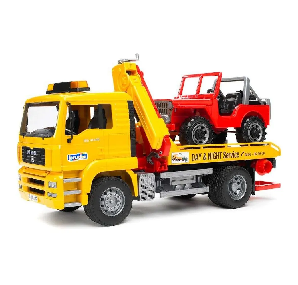 Bruder Pomoc drogowa z Jeepem – pojazdy dla dzieci 4+