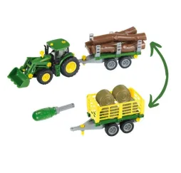 Klein Traktor John Deere do skręcania z przyczepami modelarz