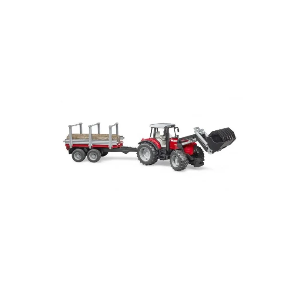 Bruder Traktor Massey Ferguson z przyczepą – pojazdy dla dzieci