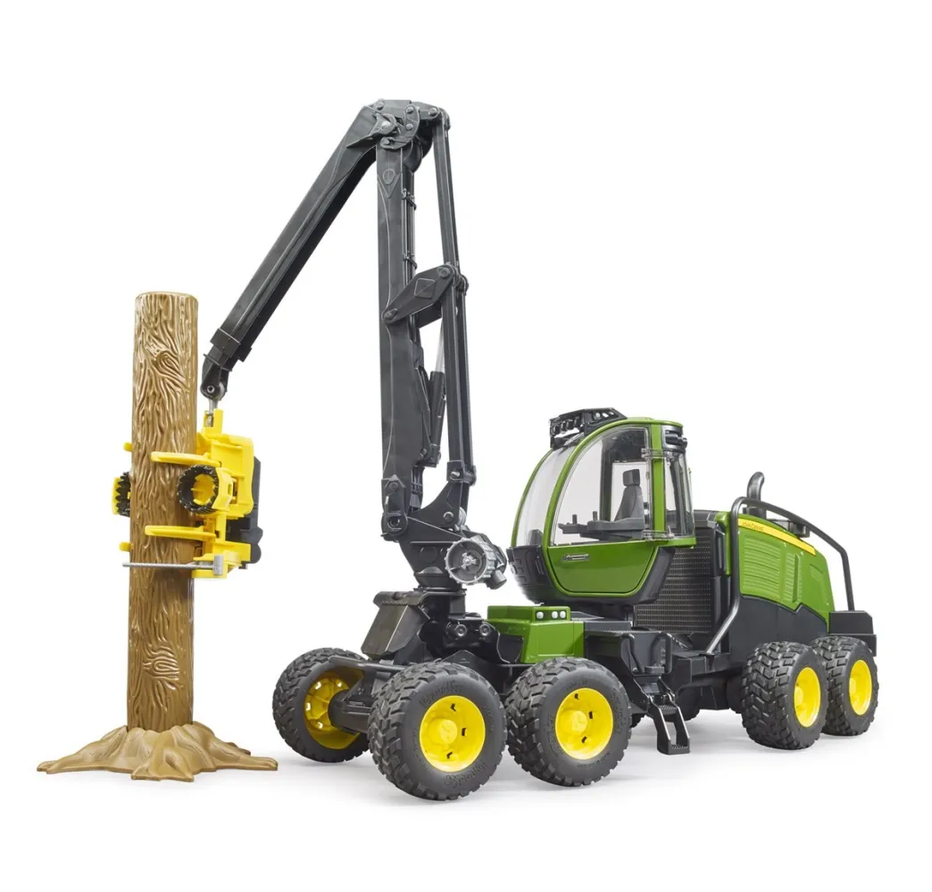 Bruder Harwester John Deere z pniem – model 1:16
