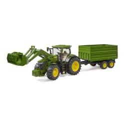 Bruder Traktor John Deere 7R 350 z ładowaczem i przyczepą