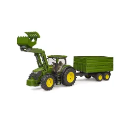 Bruder Traktor John Deere 7R 350 z ładowaczem i przyczepą