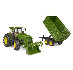 Bruder Traktor John Deere 7R 350 z ładowaczem i przyczepą
